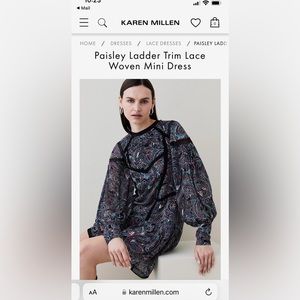 Paisley LadderTrim Lace Woven Mini Dress